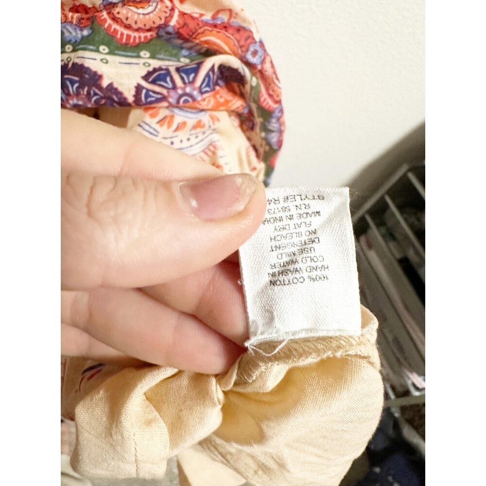 Raga Anthropologie Manisha Maxi Halter Dress V Neck‎ Tiered Ruffle Tassel Large - Picture 4 of 7